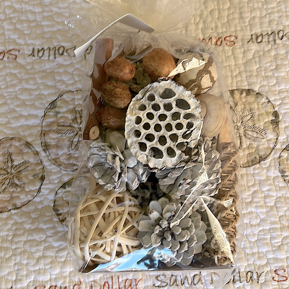 Sea Island Cotton Coastal Potpourri Made in America 12 Oz. Shells Driftwood Gray